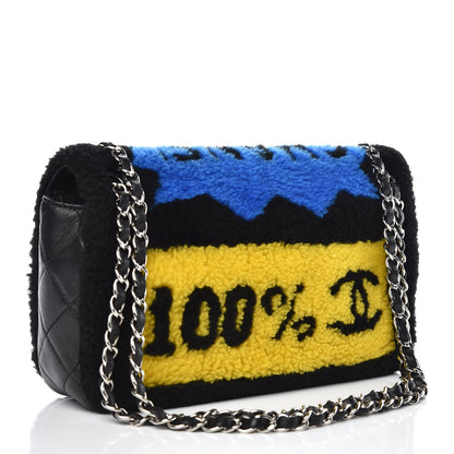 Chanel Shearling Lambskin Medium 100% Flap Black 4 of 10