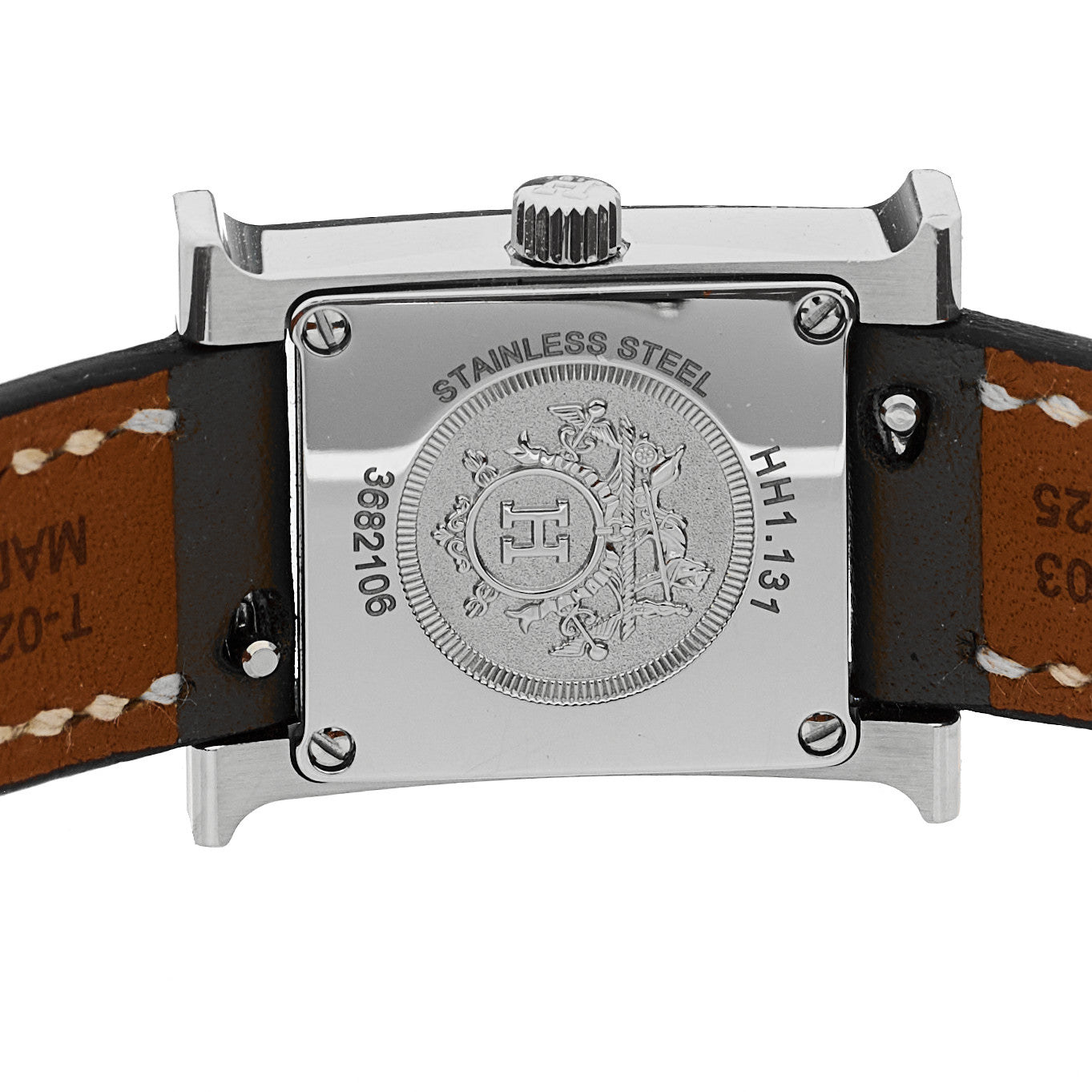 Hermes Stainless Steel Swift Diamond Bezel Mother of Pearl 17.2mm Heure H Hour Quartz Watch Etoupe 4 of 5