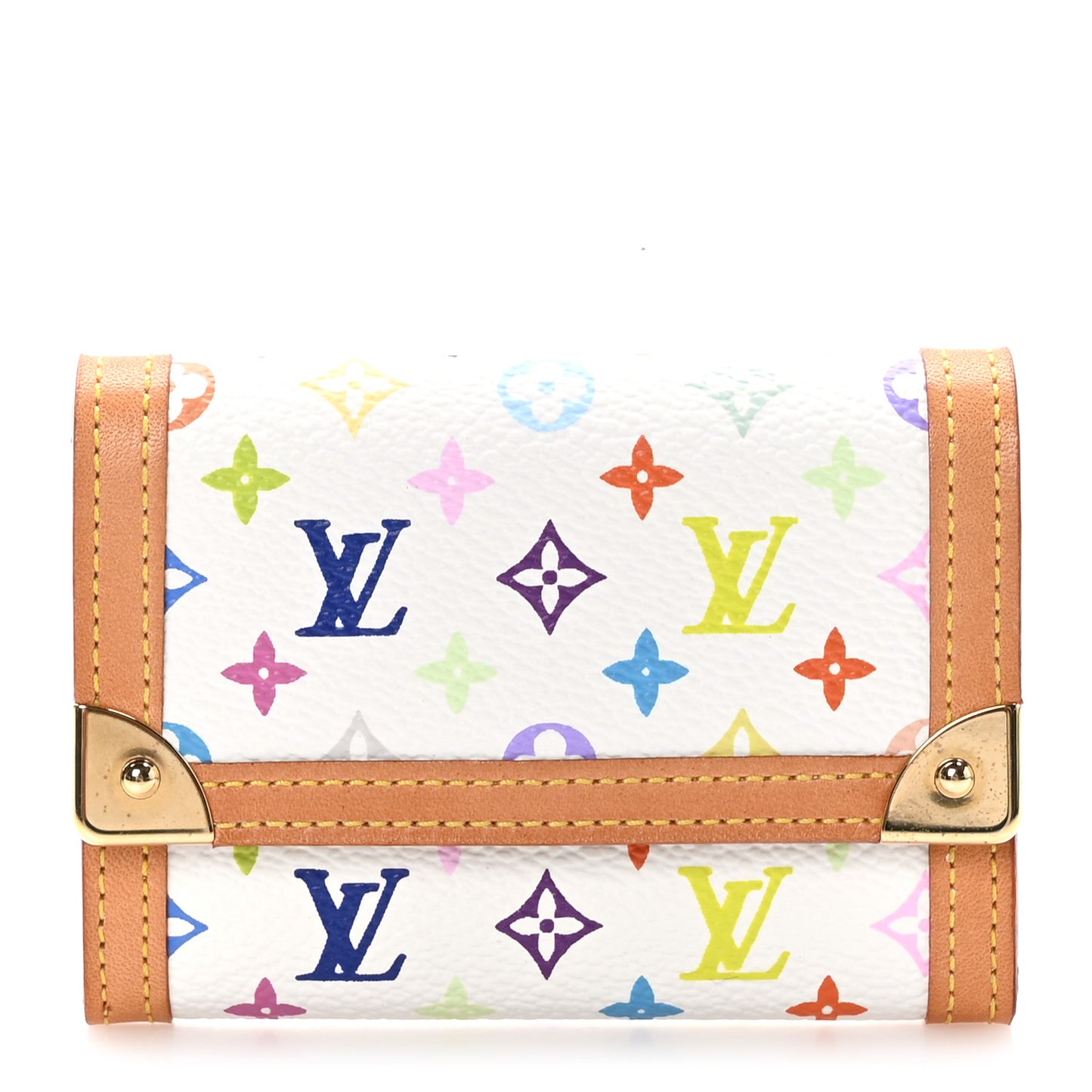 Monogram Multicolor Porte-Monnaie Plat Coin Purse White