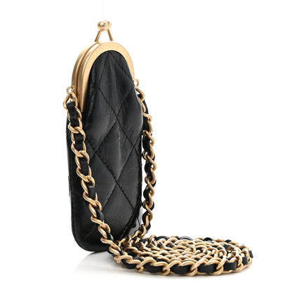 Chanel Lambskin Quilted Lipstick Case On Chain Black 3 of 9