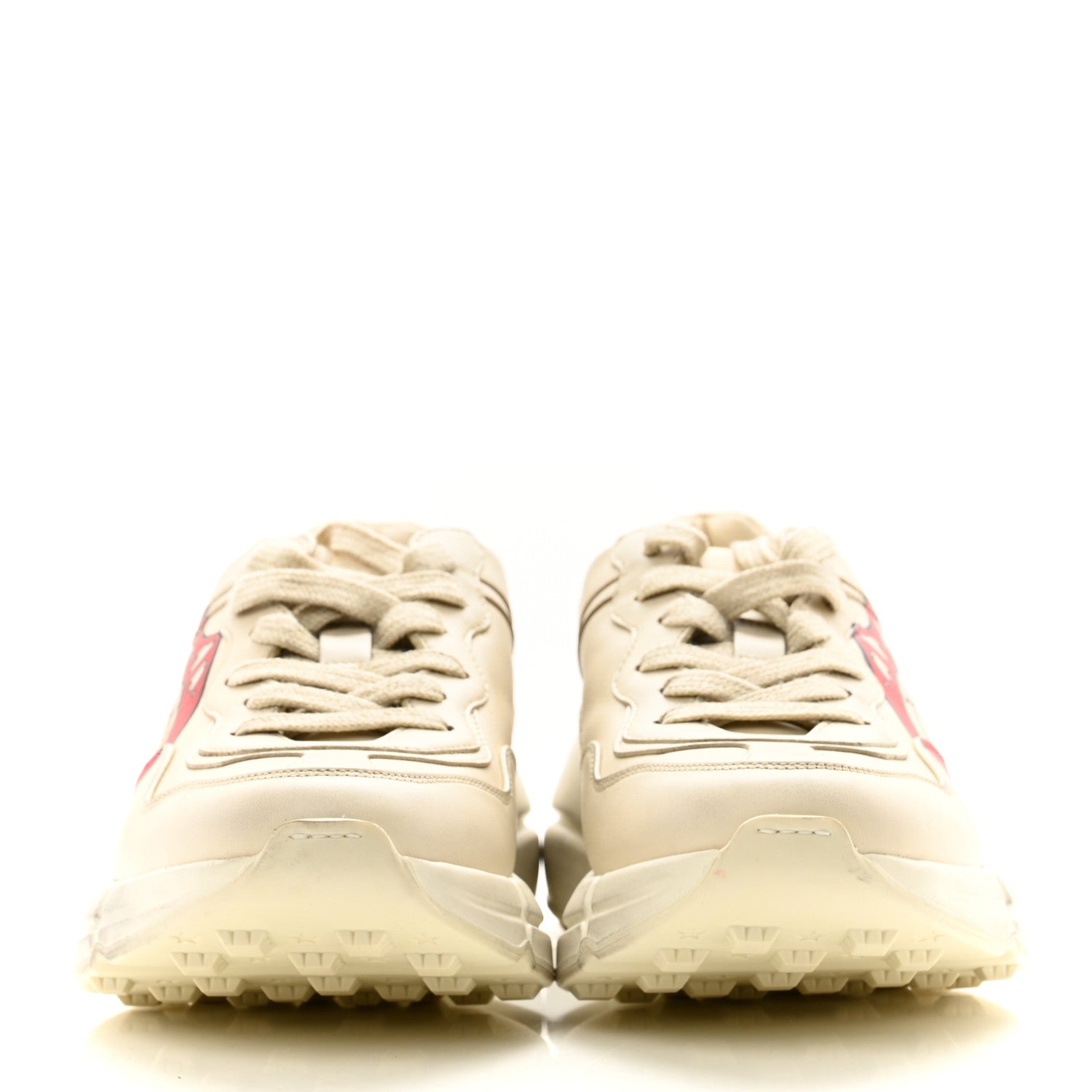 Gucci Calfskin Mouth Print Womens Rhyton Sneakers 36.5 Ivory 2 of 10