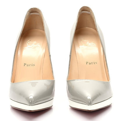 Christian Louboutin Patent Pigalle Plato 120 Pumps 37 Plato 37.5 Grey 2 of 8