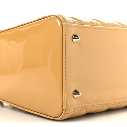 Christian Dior Patent Cannage Medium Lady Dior Beige 9 of 13