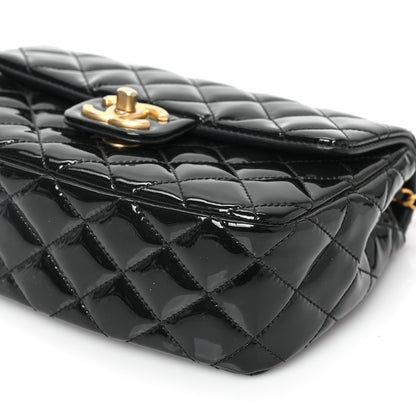 Chanel Patent Enamel Quilted Small Coco Hearts Square Flap Black 8 of 8