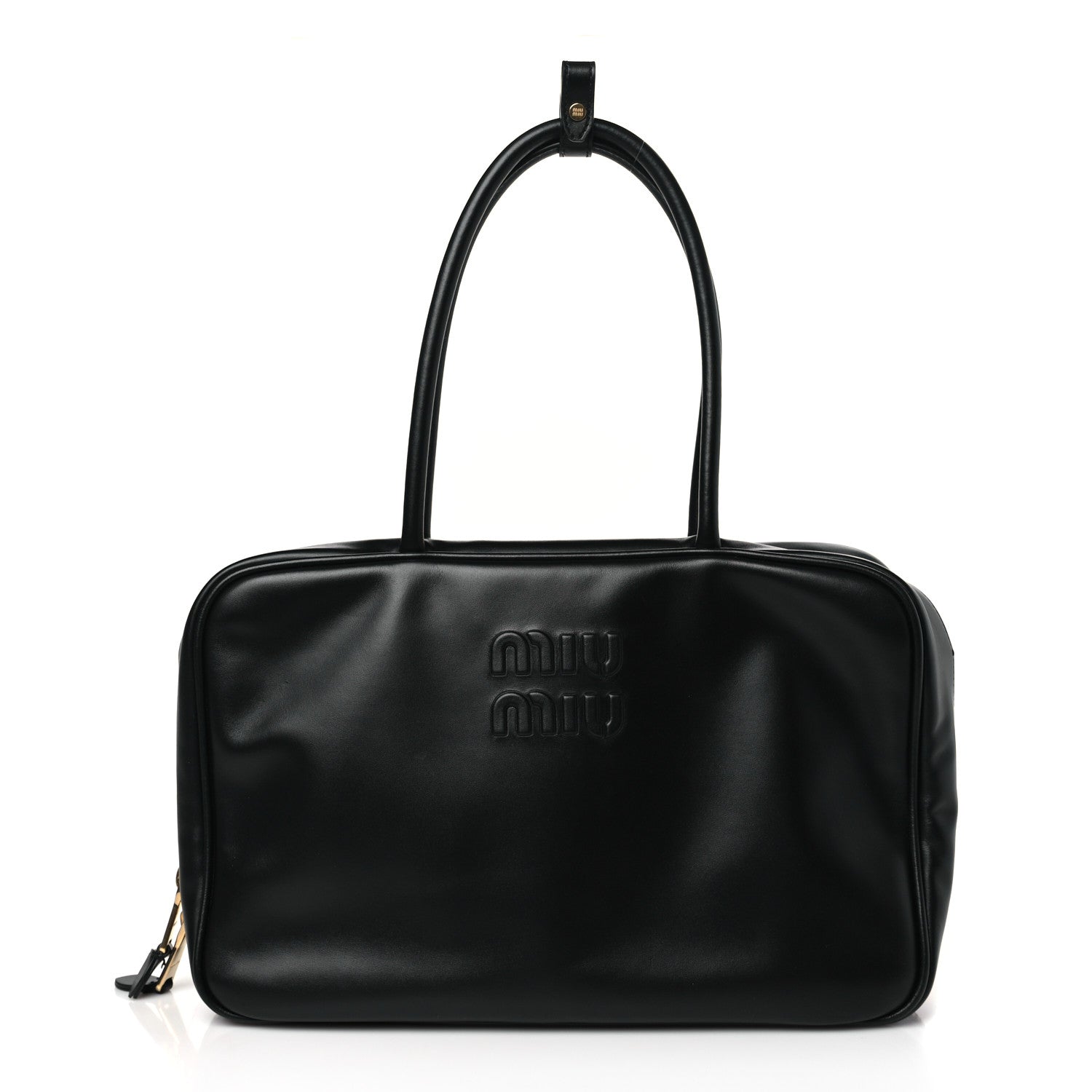 Miu Miu Soft Calf Softy Beau Top Handle Bag Black 1 of 9