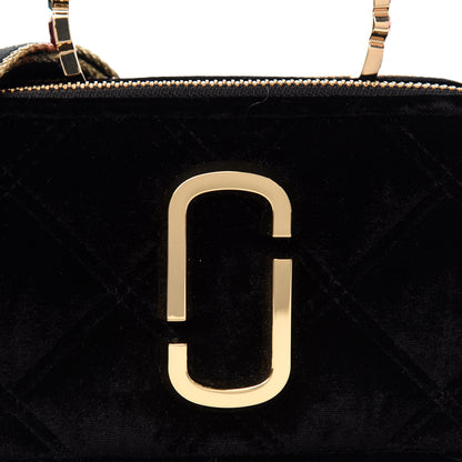 Marc Jacobs Velvet Quilted Jewel Top Handle Snapshot Crossbody Bag Black 12 of 12