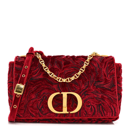 Christian Dior Velvet Rose Medium Caro Bag Rouge 1 of 10