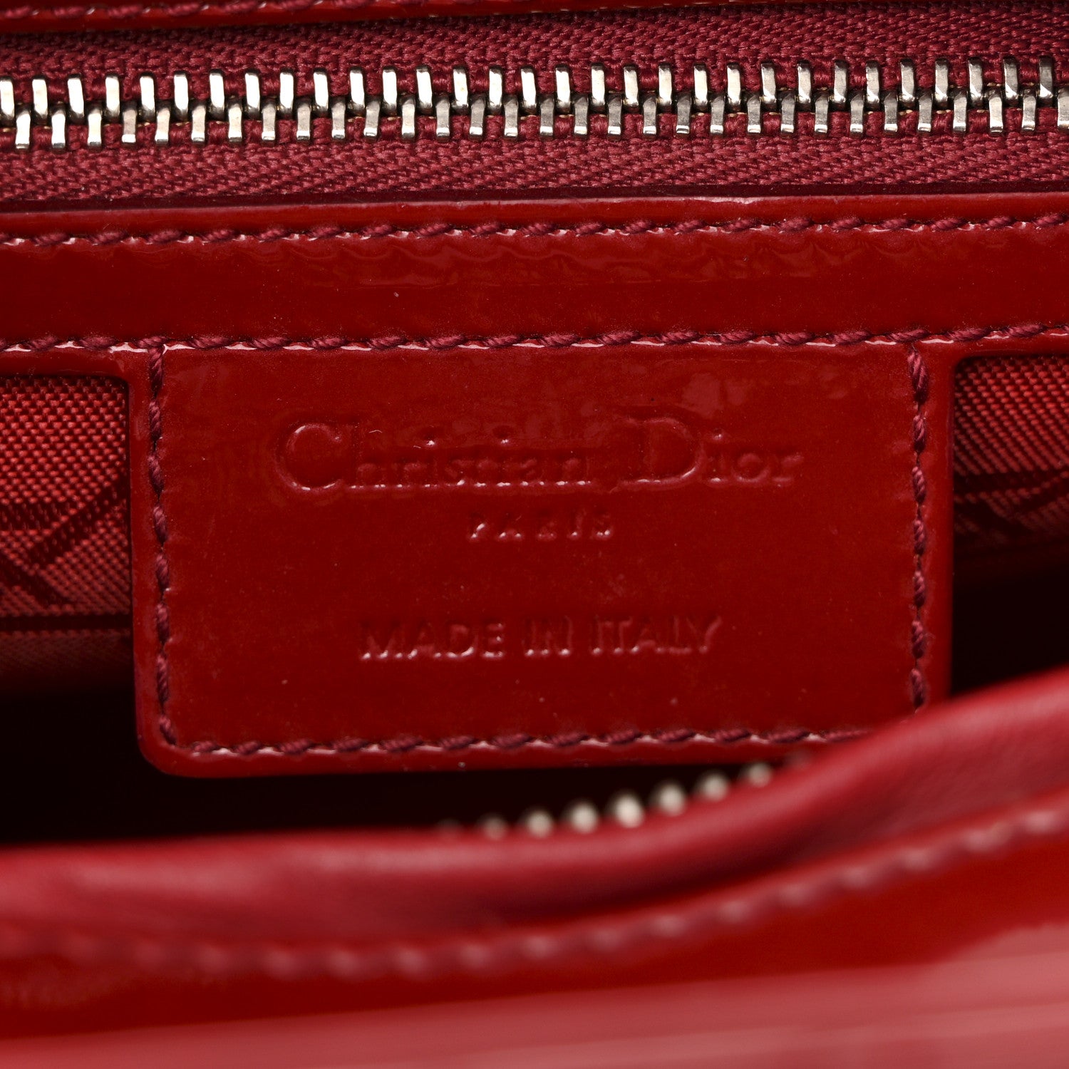 Christian Dior Patent Cannage Medium Lady Dior Red 6 of 14