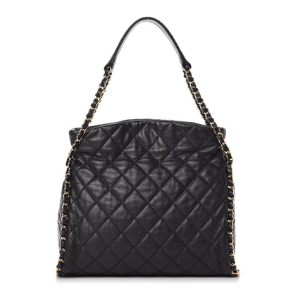 Chanel Calfskin Quilted Medium Chain Me Hobo Black 1 of 10