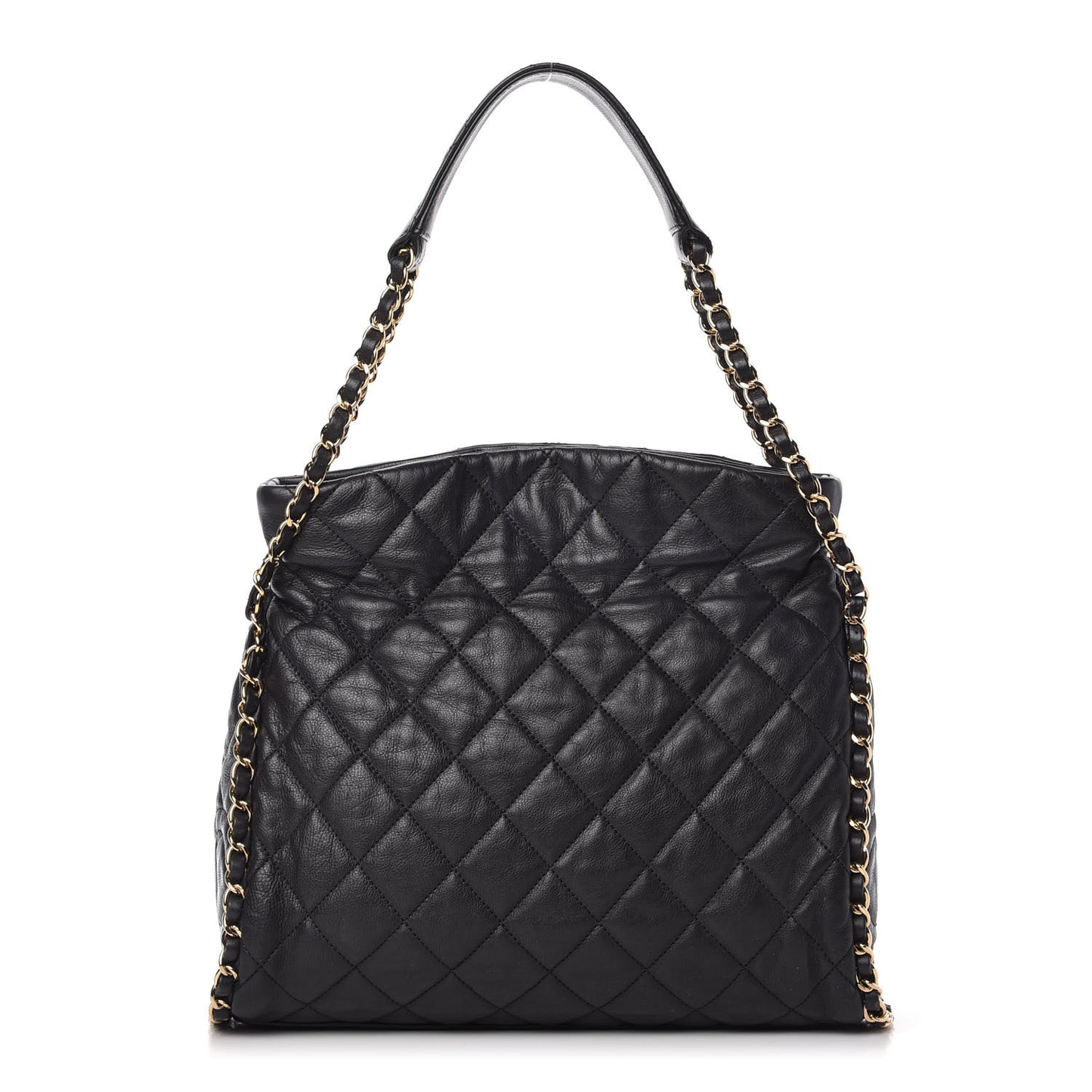 Calfskin Quilted Medium Chain Me Hobo Black