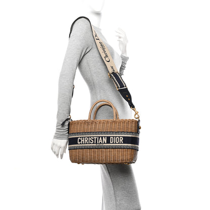 Christian Dior Wicker Oblique Basket Bag Blue 2 of 11