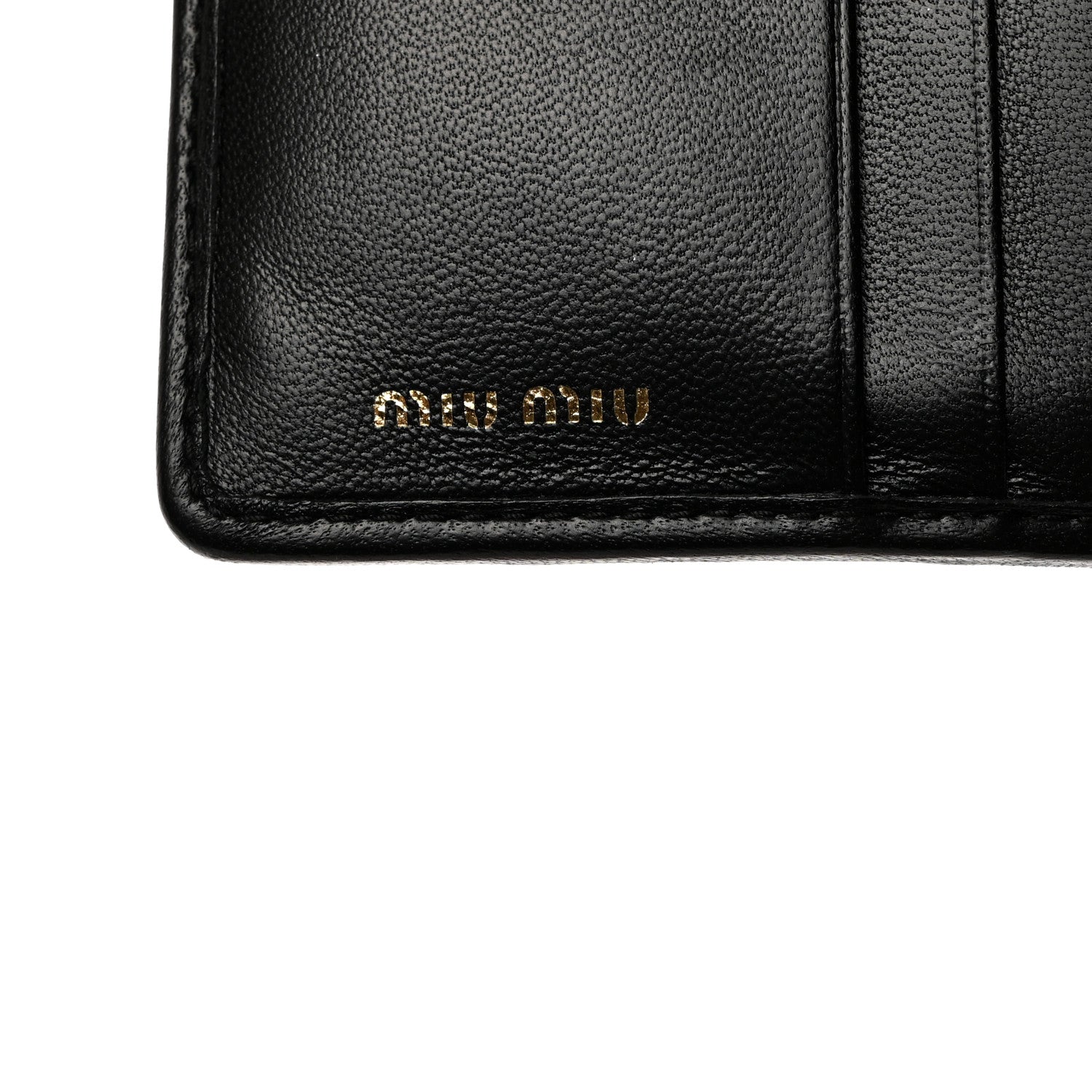Miu Miu Nappa Matelasse Bi-Fold Compact Wallet Black 6 of 7