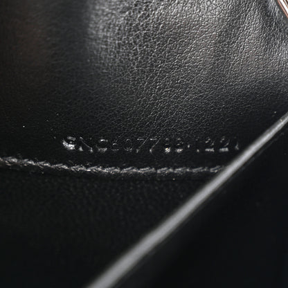 Saint Laurent Calfskin Crocodile Embossed Monogram Uptown Chain Wallet Black 8 of 12