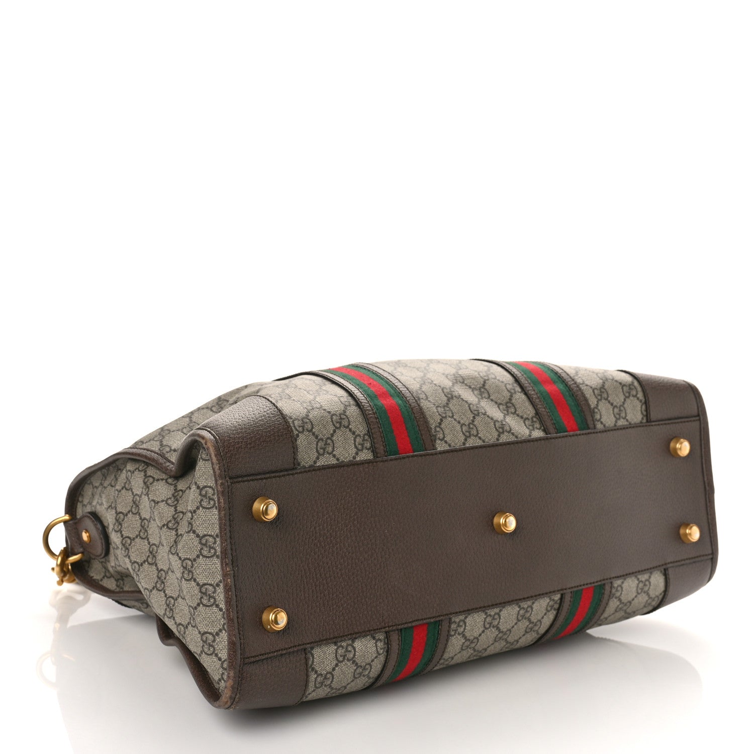 Gucci Soft GG Supreme Monogram Web Large Duffle Bag Beige New Acero Crop 4 of 13