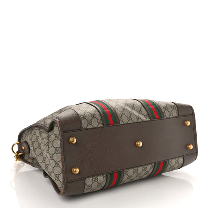 Gucci Soft GG Supreme Monogram Web Large Duffle Bag Beige New Acero Crop 4 of 13