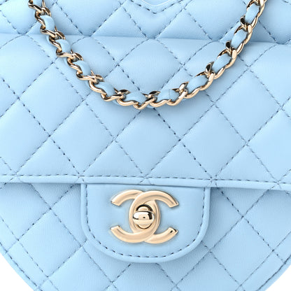 Chanel Lambskin Quilted CC In Love Heart Bag Light Blue 15 of 21