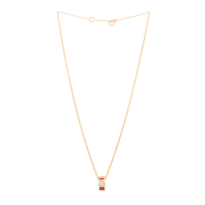 Bulgari 18K Rose Gold Diamond Carnelian Serpenti Viper Pendant Necklace 3 of 6