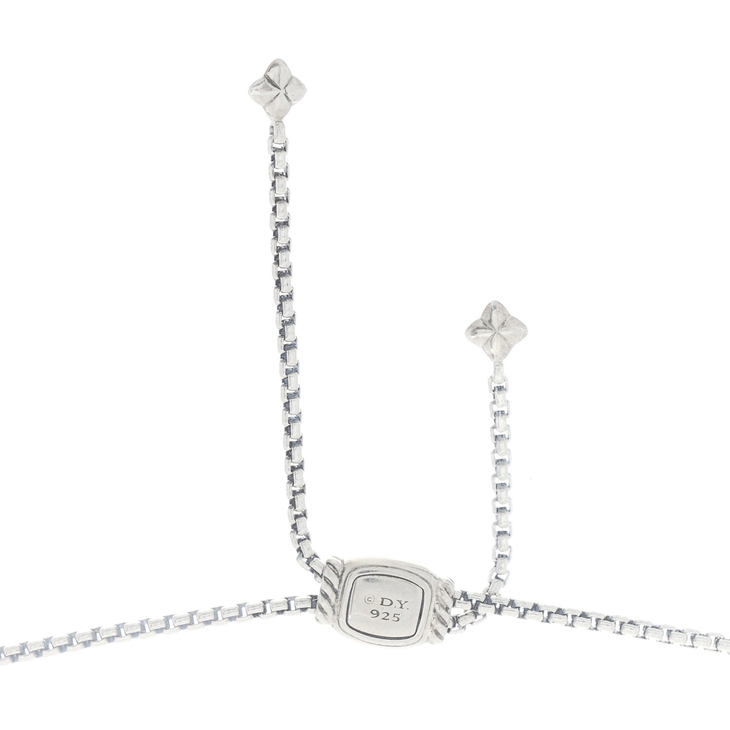 David Yurman Sterling Silver Diamond Blue Topaz Chatelaine Y Necklace 3 of 5