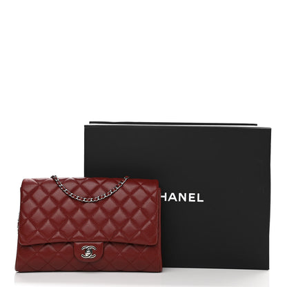 Chanel Caviar Quilted Clutch With Chain Flap Dark Red 11 of 11