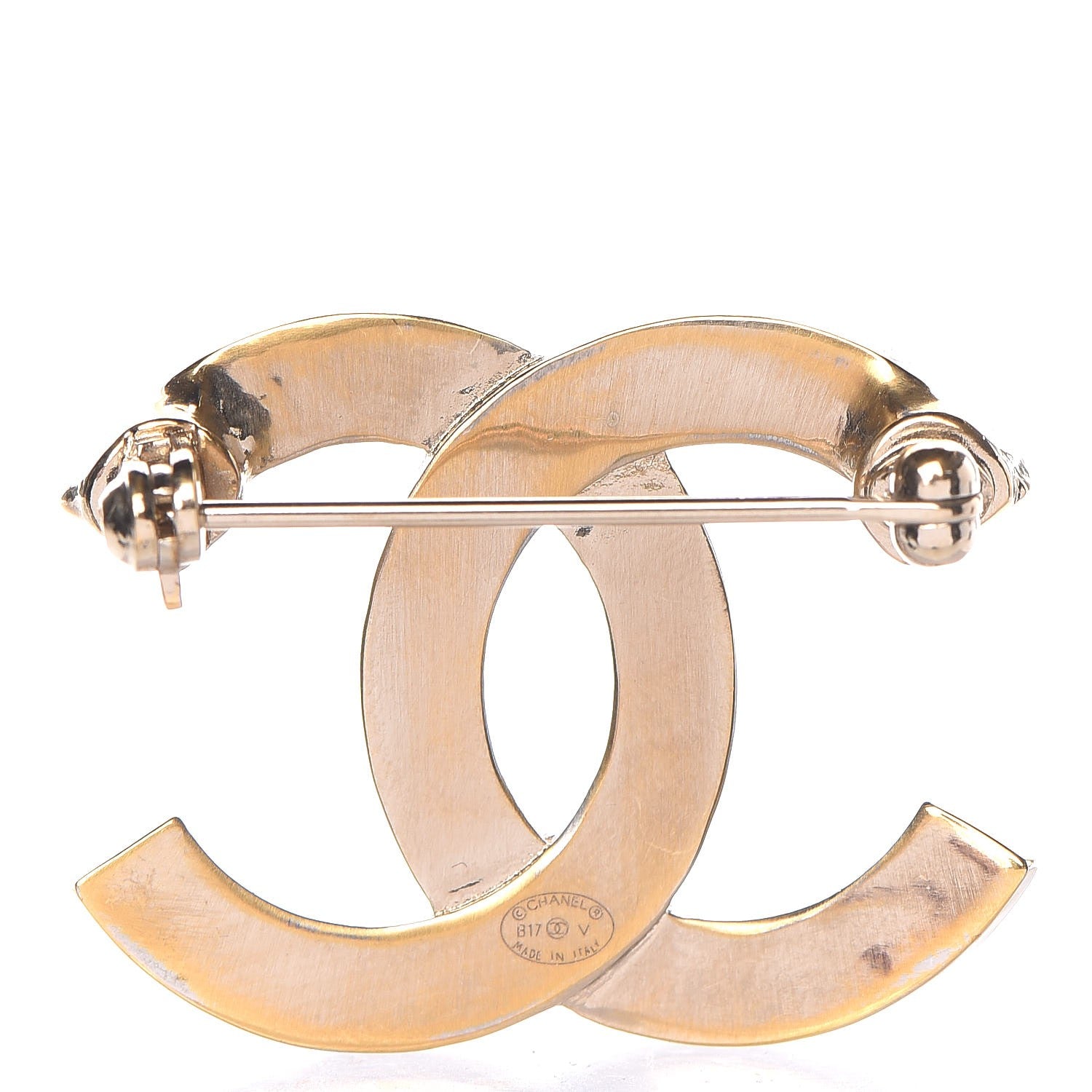 Chanel Baguette Crystal Quilted CC Brooch Gold 3 of 5