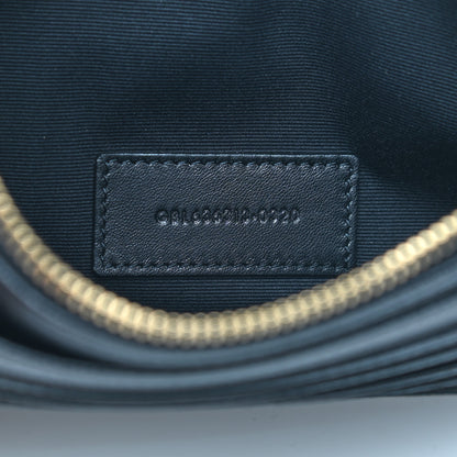 Saint Laurent Grain De Poudre Chevron Monogram Large Bill Pouch Black 7 of 7