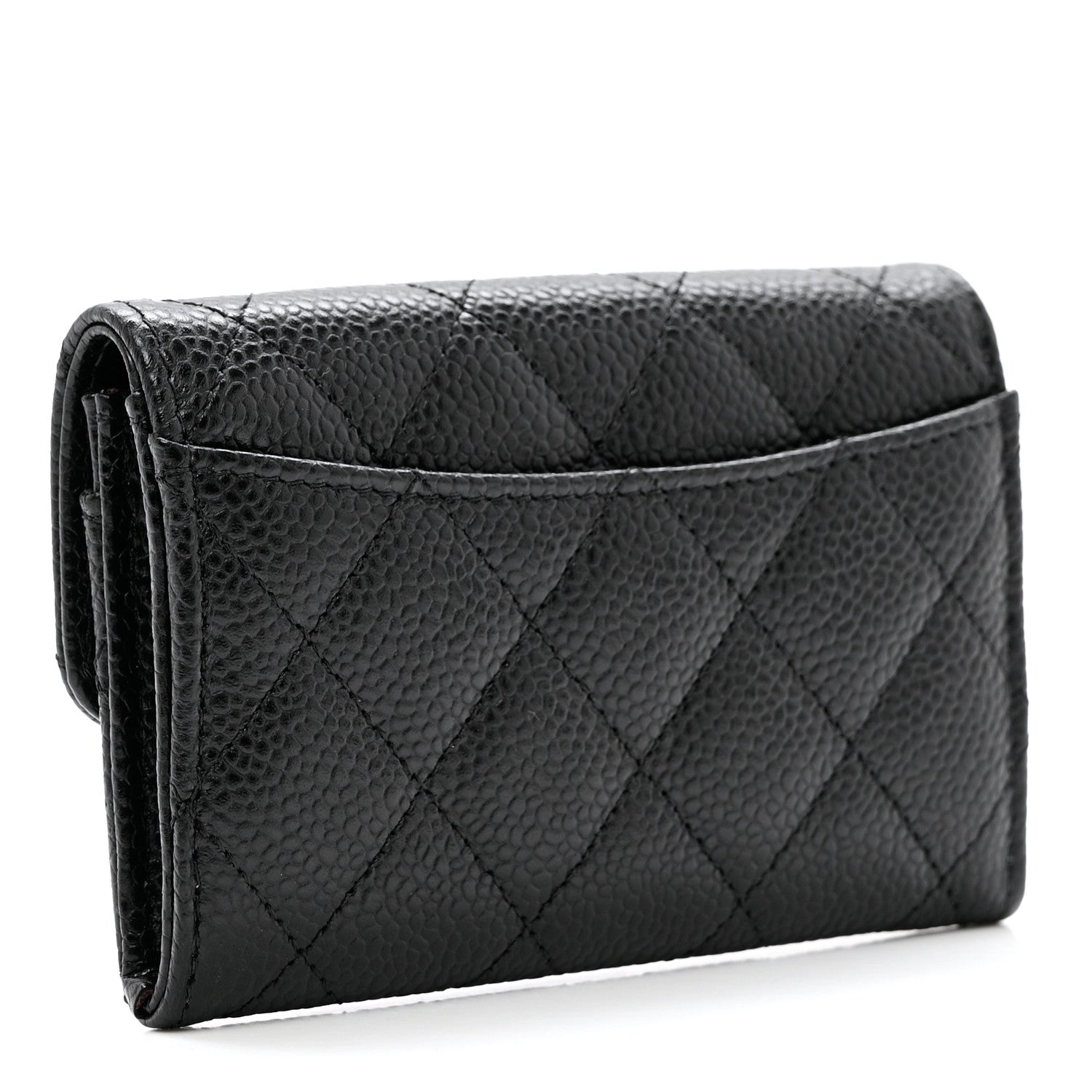 Chanel Caviar Quilted Flap Card Holder Wallet Black 2 of 8