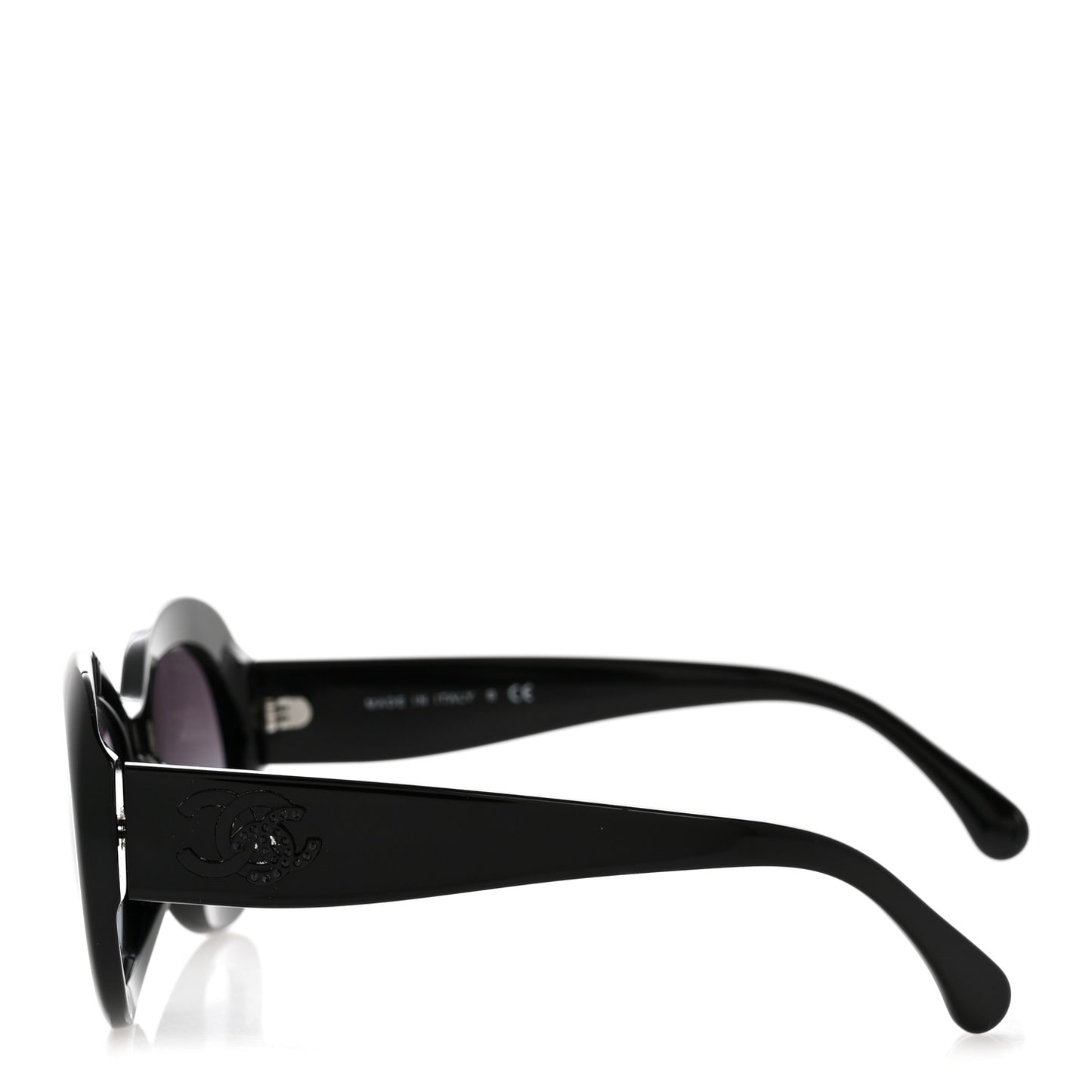 Acetate Polarized Oval CC Sunglasses 5469-B-A Black