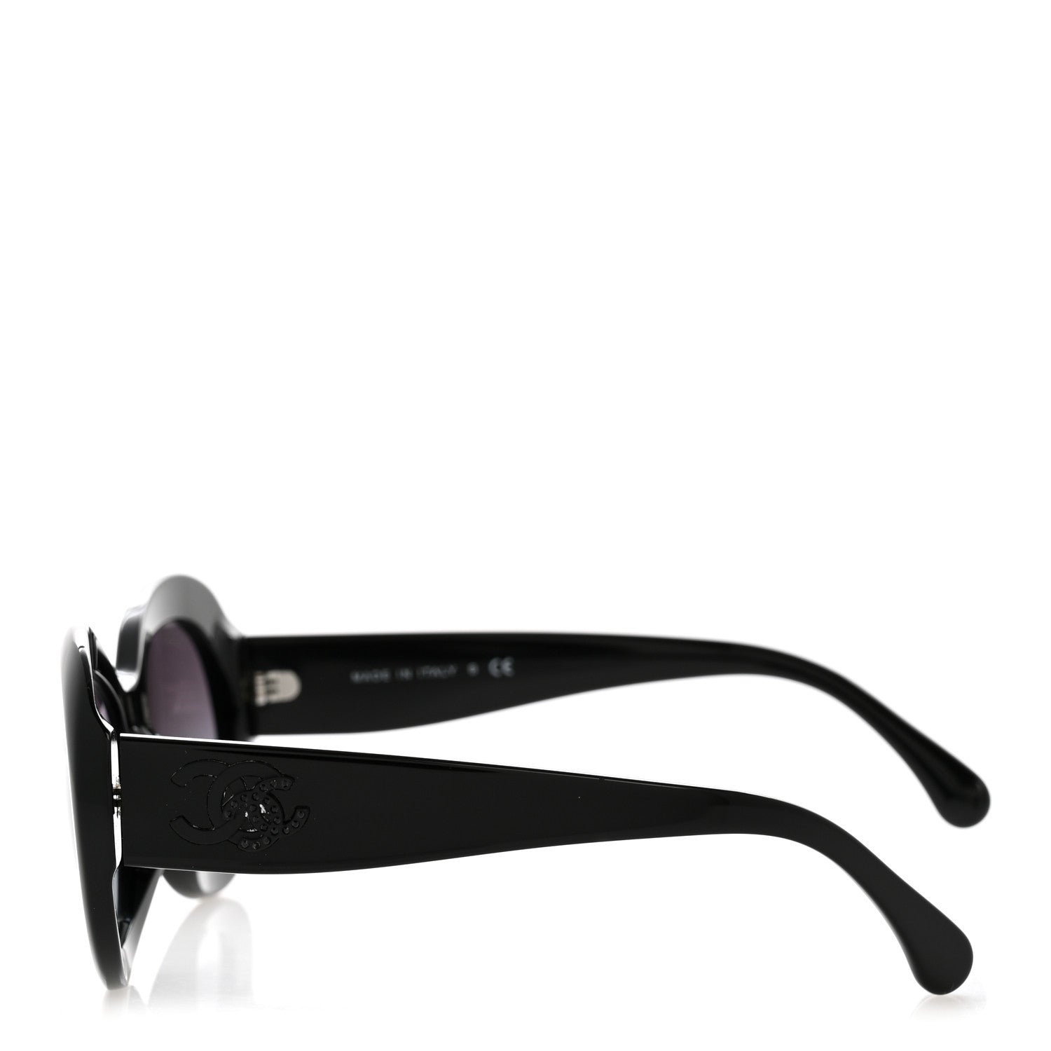 Chanel Acetate Polarized Oval CC Sunglasses 5469-B-A Black 3 of 8