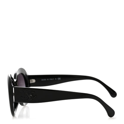 Chanel Acetate Polarized Oval CC Sunglasses 5469-B-A Black 3 of 8