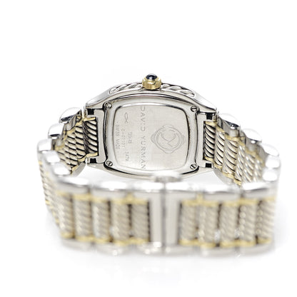 David Yurman Stainless Steel 18K Yellow Gold Diamond Mother of Pearl 25mm Thoroughbred Quartz Watch 5 of 6