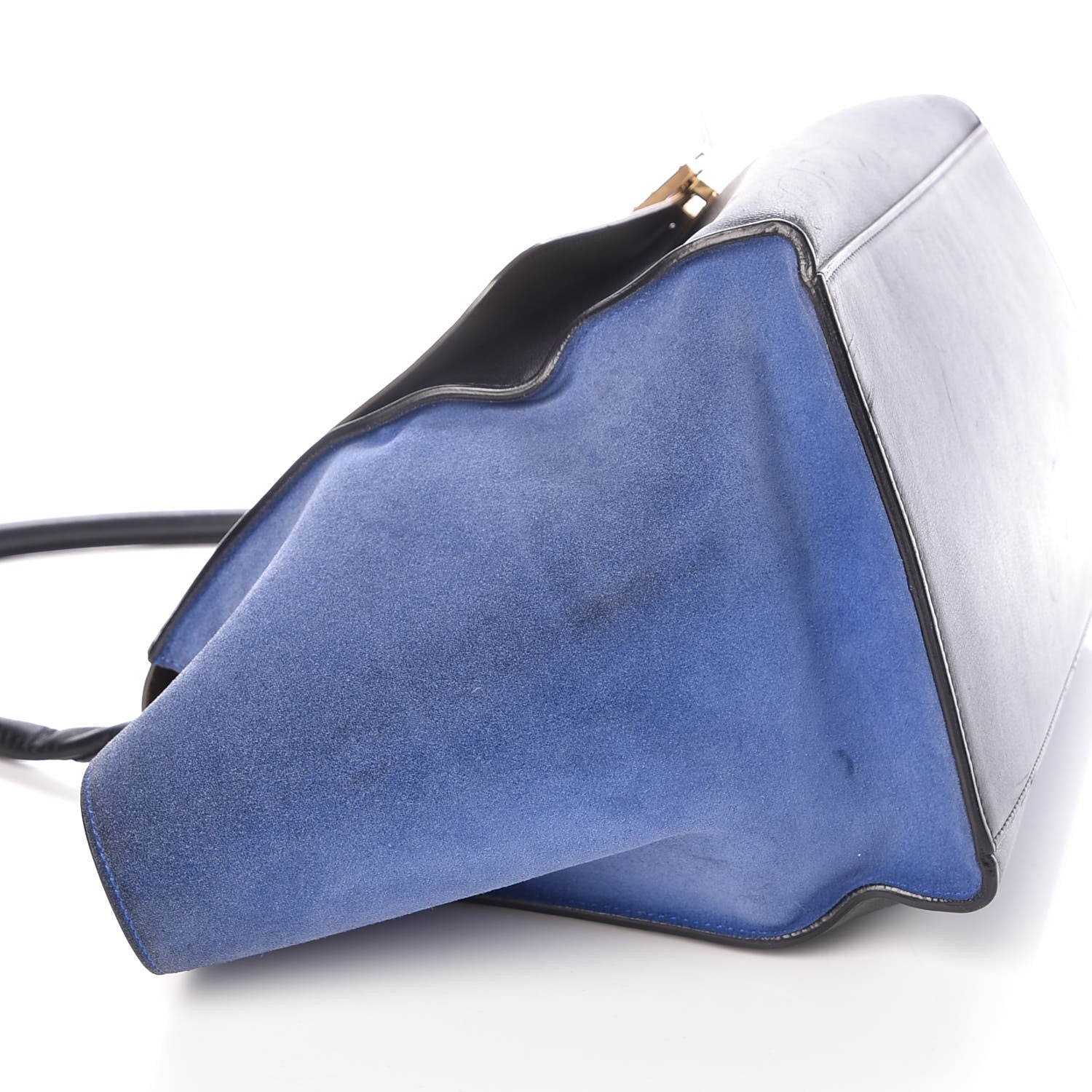 Celine Calfskin Suede Large Tri-Color Trapeze Cobalt 14 of 15