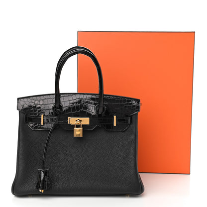 Hermes Togo Shiny Niloticus Crocodile Birkin Touch 30 Black 11 of 11