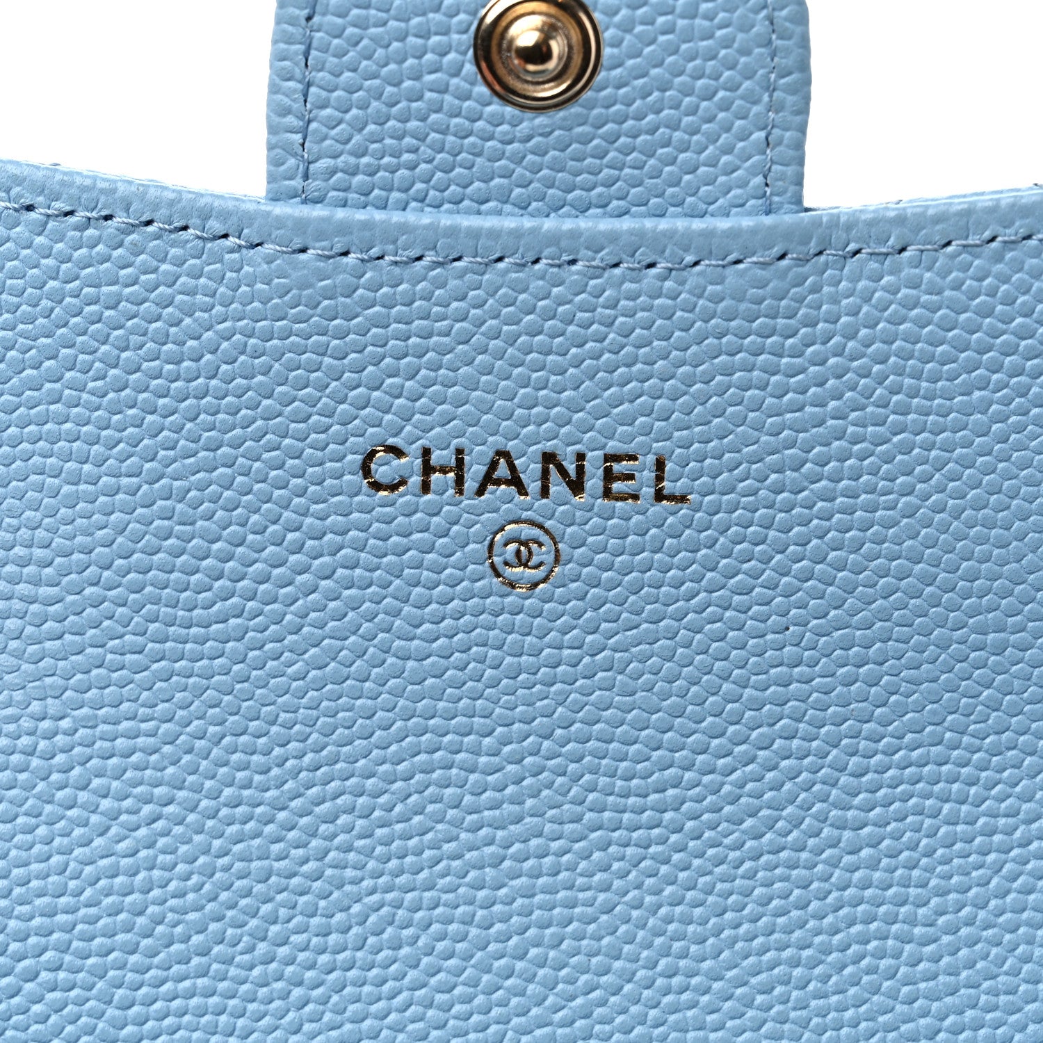 Chanel Caviar Quilted Flap Card Holder Wallet Light Blue 6 of 14