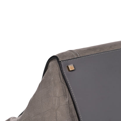 Celine Crocodile Embossed Nubuck Medium Phantom Luggage Grey 10 of 11