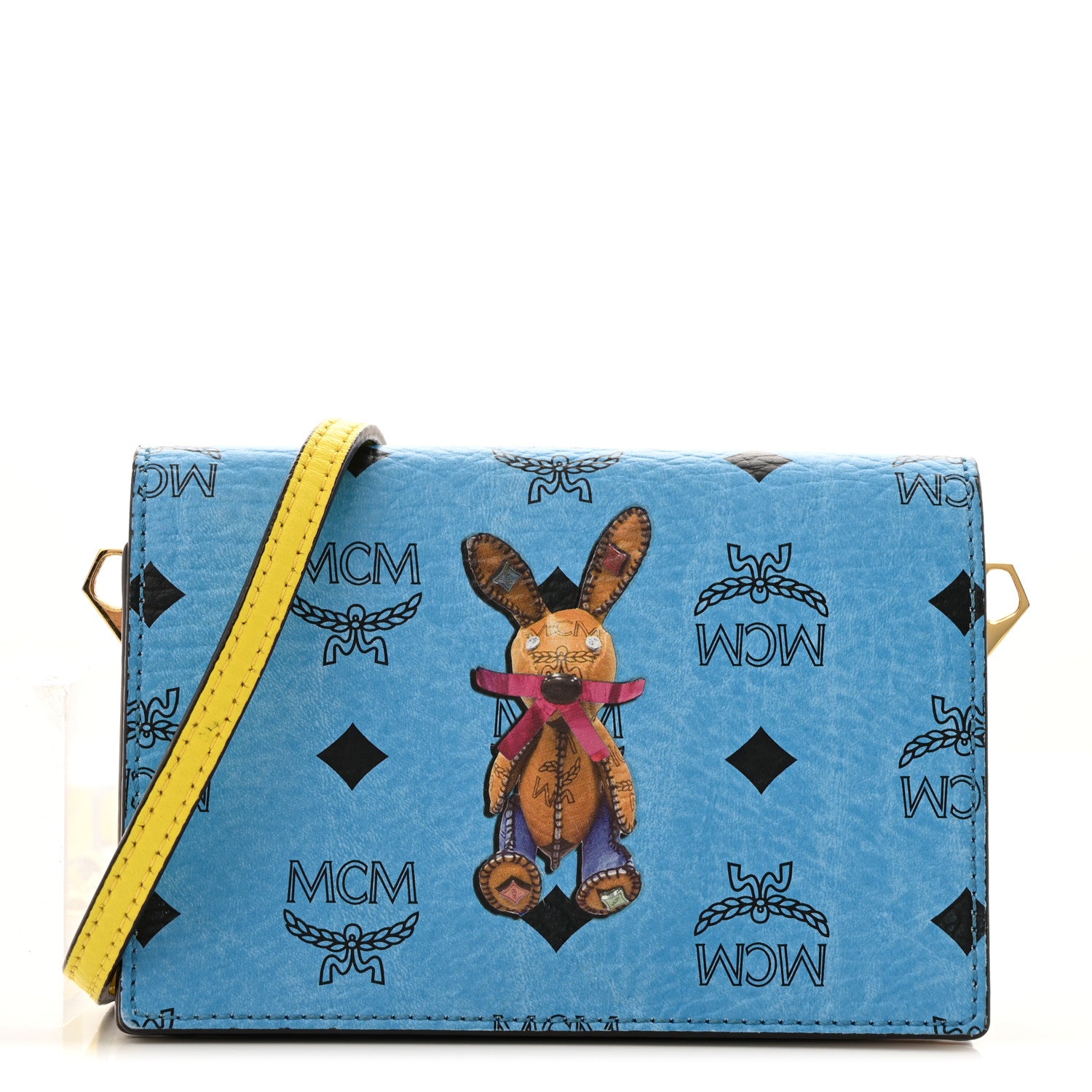MCM Visetos Mini Rabbit Crossbody Bag Blue Multicolor 1 of 15