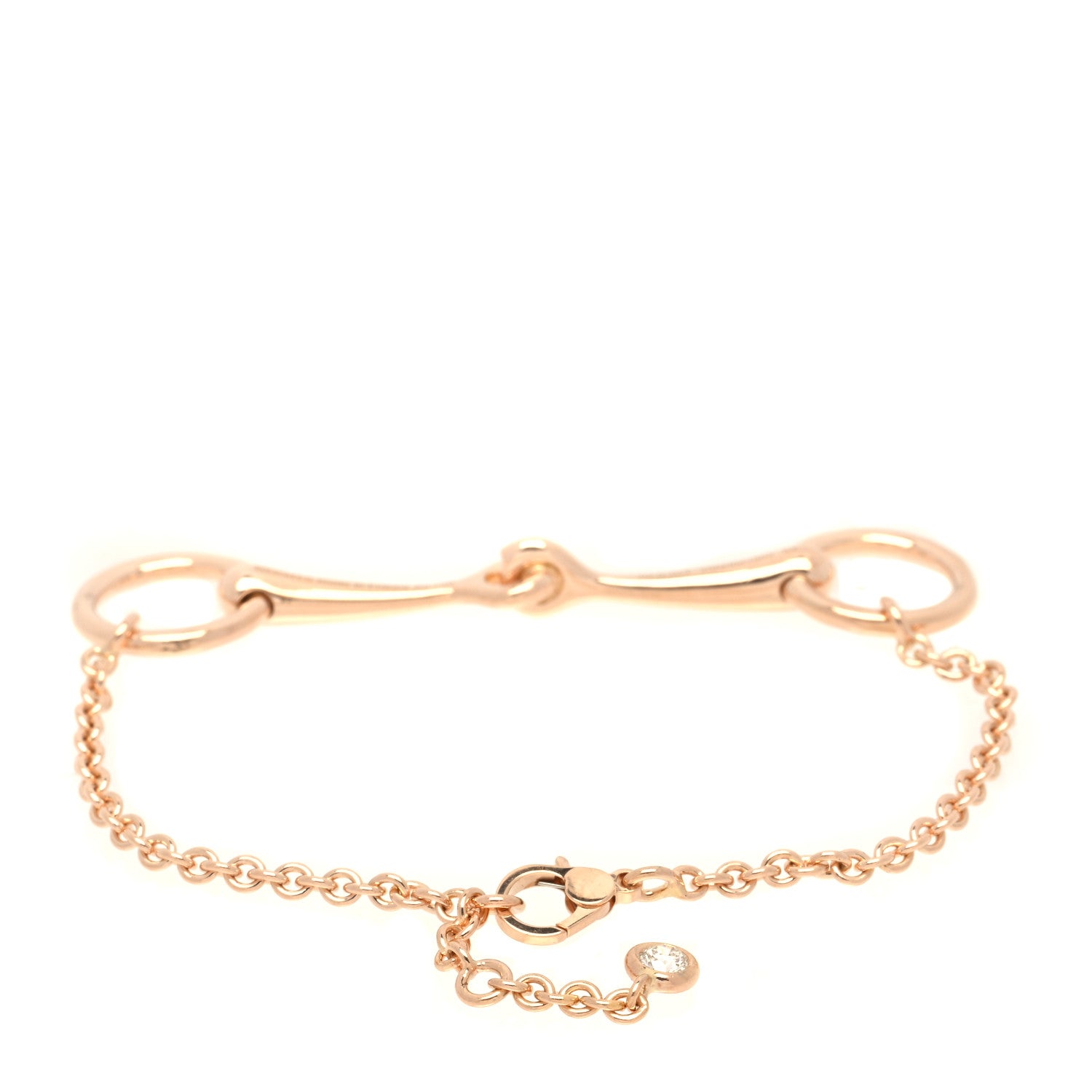 Hermes 18K Rose Gold Diamond TPM Filet d'Or Bracelet ST 2 of 5