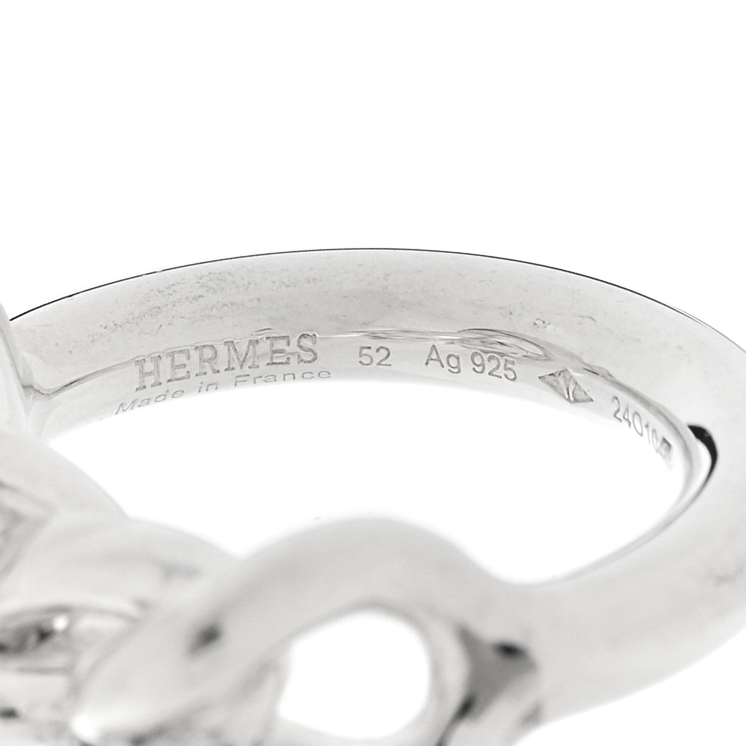 Hermes Sterling Silver GM Croisette Ring 52 6 4 of 4