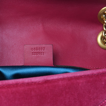 Gucci Velvet Matelasse Small GG Marmont Shoulder Bag Light Raspberry Rose 7 of 12