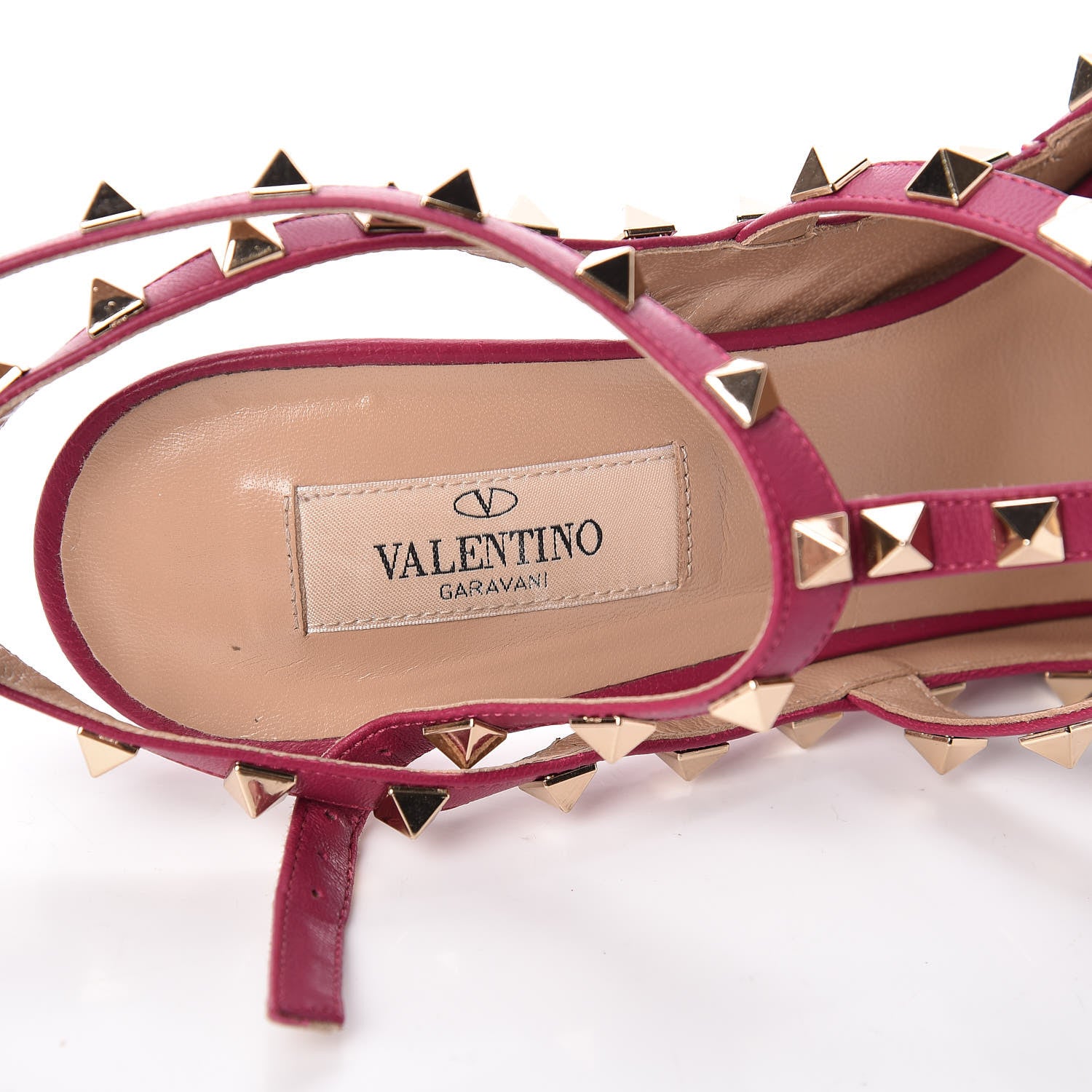 Valentino Garavani Suede Rockstud Ankle Strap Pumps 40 Camelia 7 of 12
