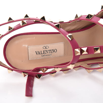 Valentino Garavani Suede Rockstud Ankle Strap Pumps 40 Camelia 7 of 12