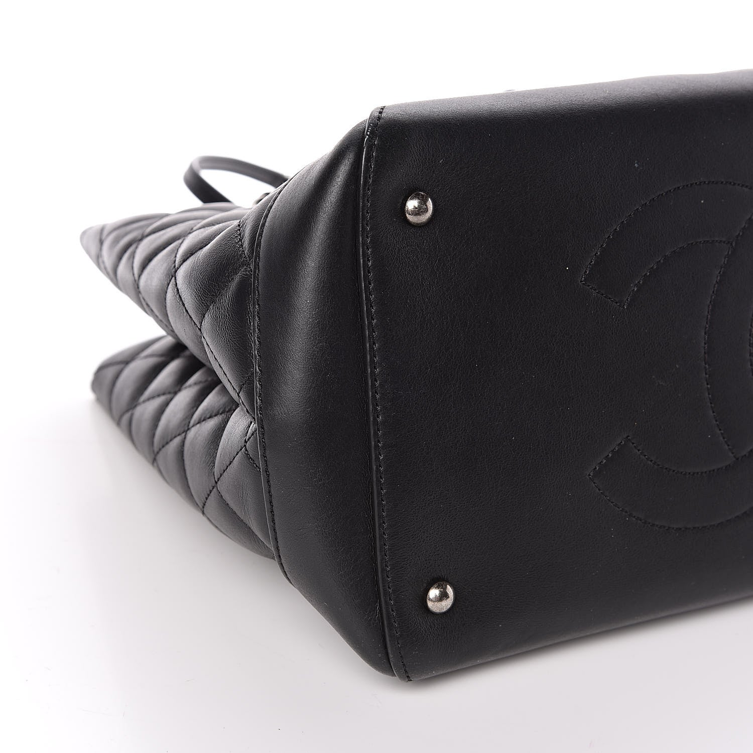 Chanel Calfskin Quilted Small Easy Shopping Tote Black 8 of 10