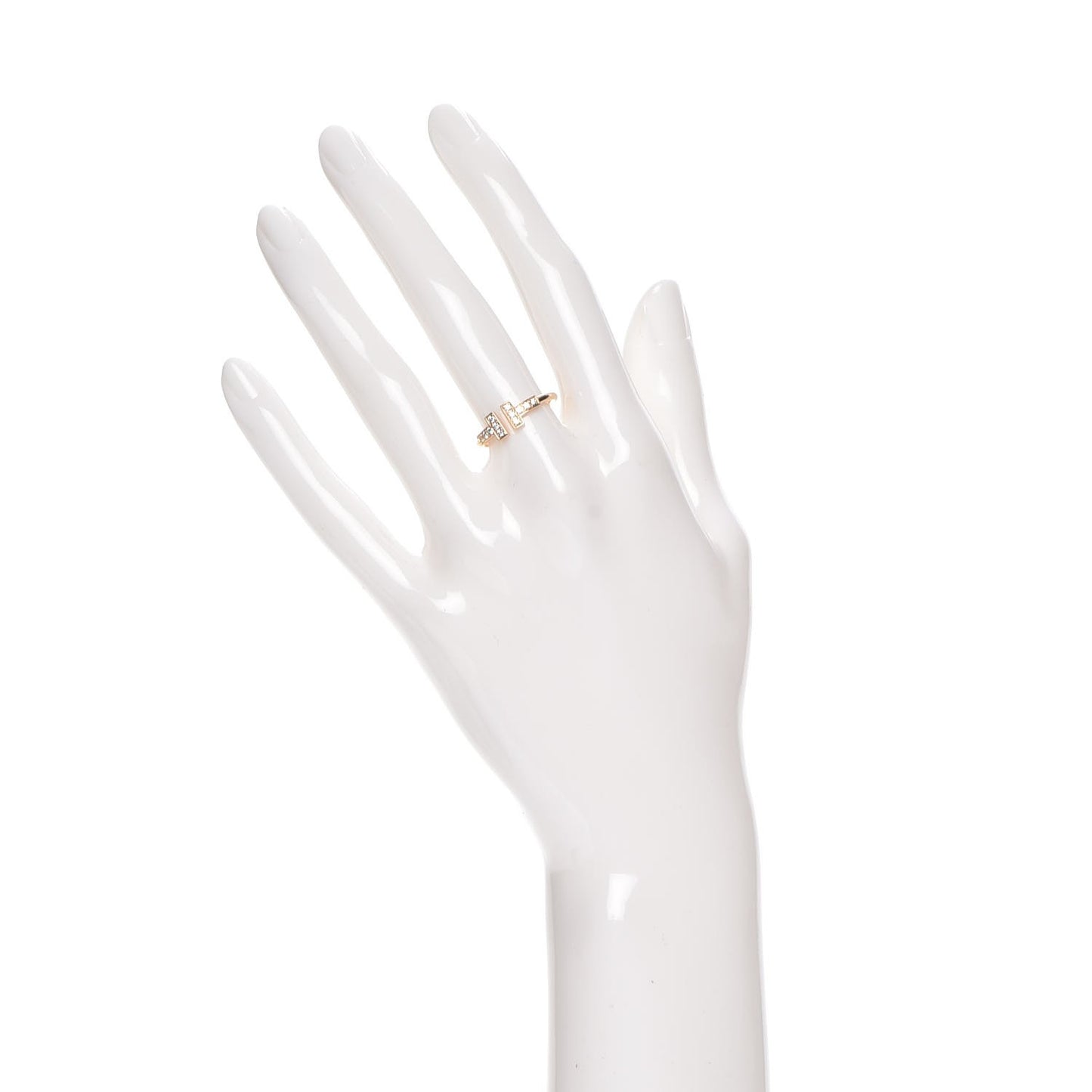 18K Rose Gold Diamond T Wire Ring 50 5.5
