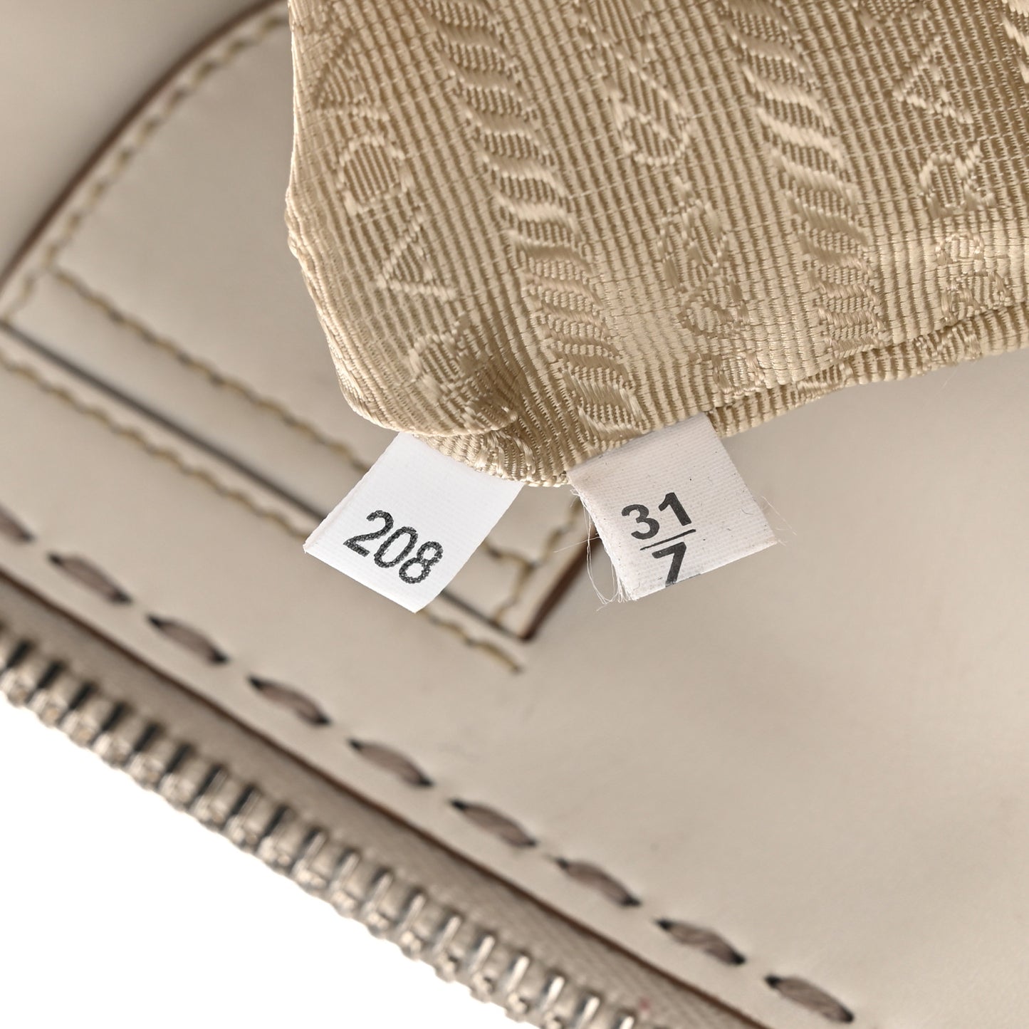 City Calf Small Hand Stitched Galleria Double Zip Tote White