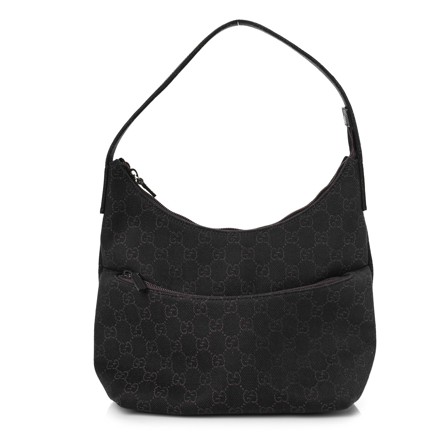 Gucci Denim Monogram Small Hobo Dark Brown 1 of 9