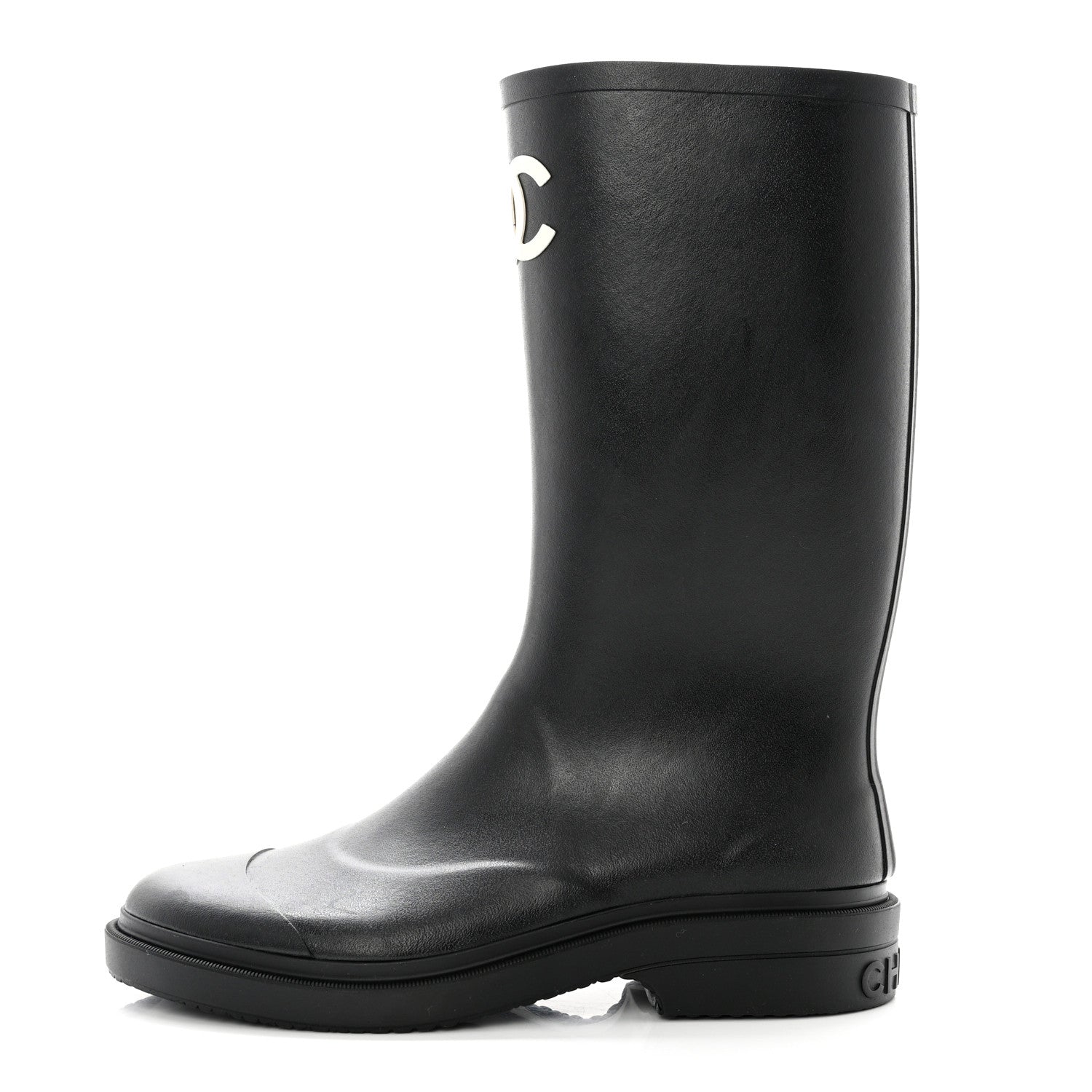 Chanel Caoutchouk CC High Boots 41 Black 1 of 8