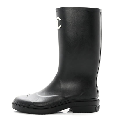 Chanel Caoutchouk CC High Boots 41 Black 1 of 8