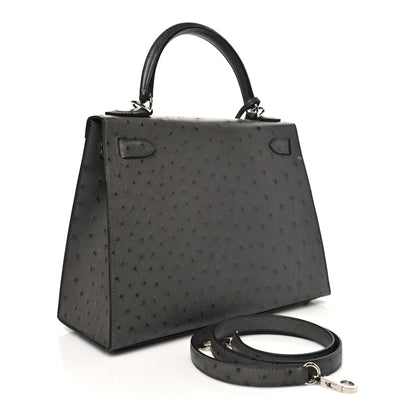 Hermes Ostrich Kelly Sellier 28 Graphite 3 of 12