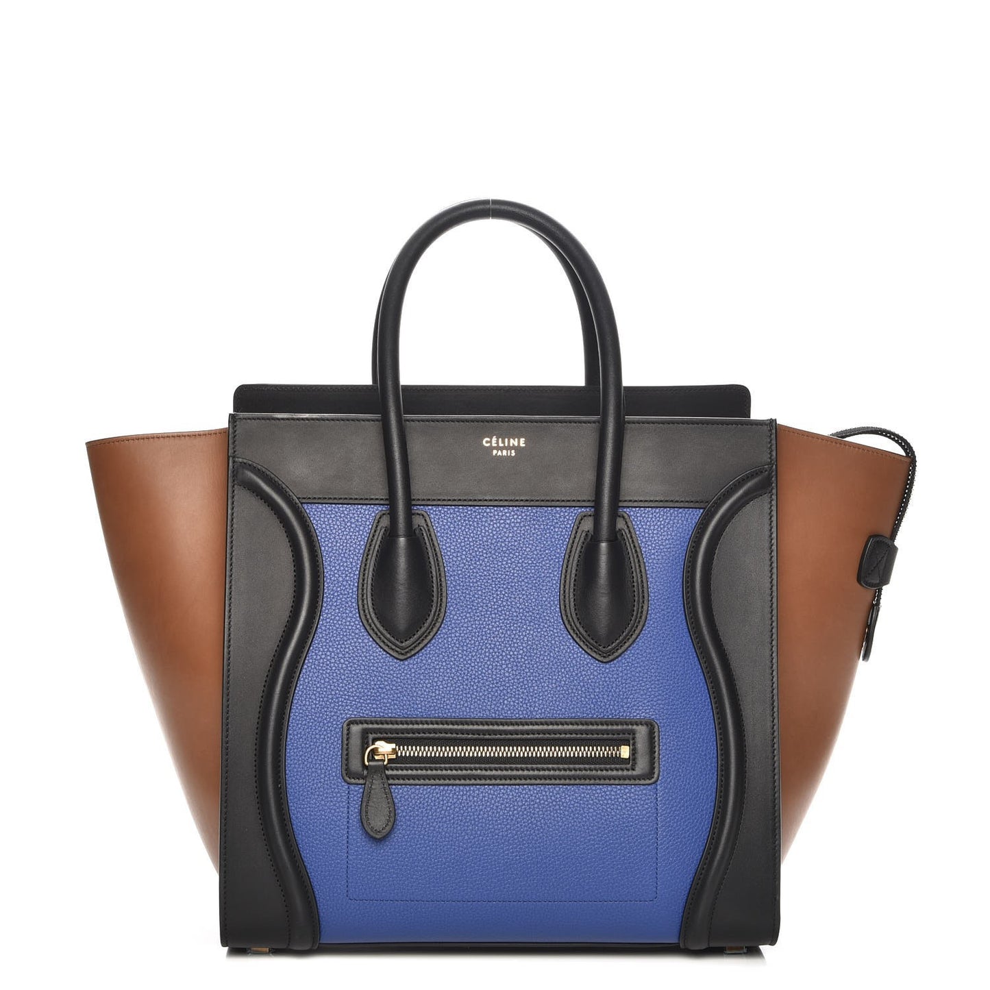 Grained Calfskin Mini Tri-Color Luggage Indigo