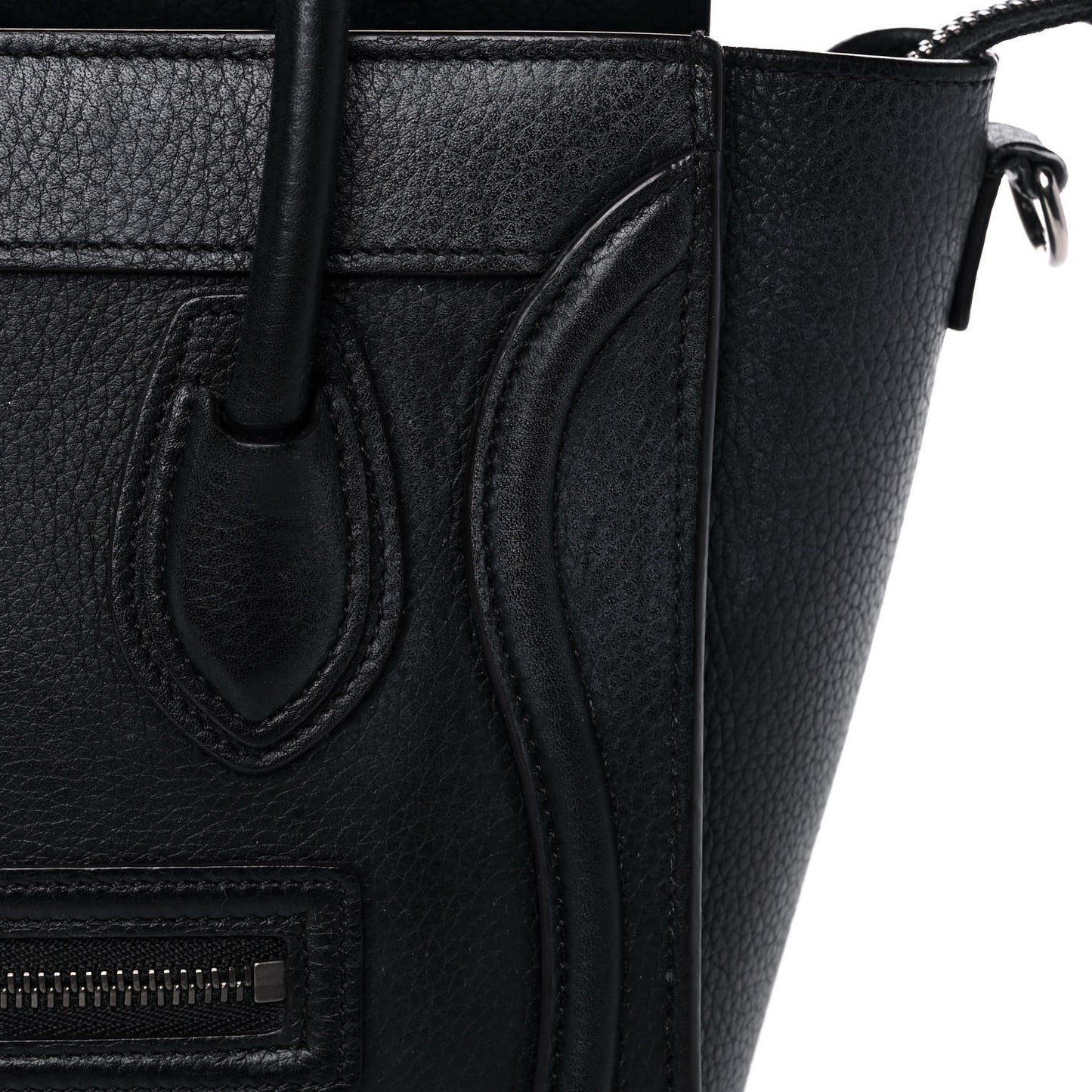 Drummed Calfskin Nano Luggage Black