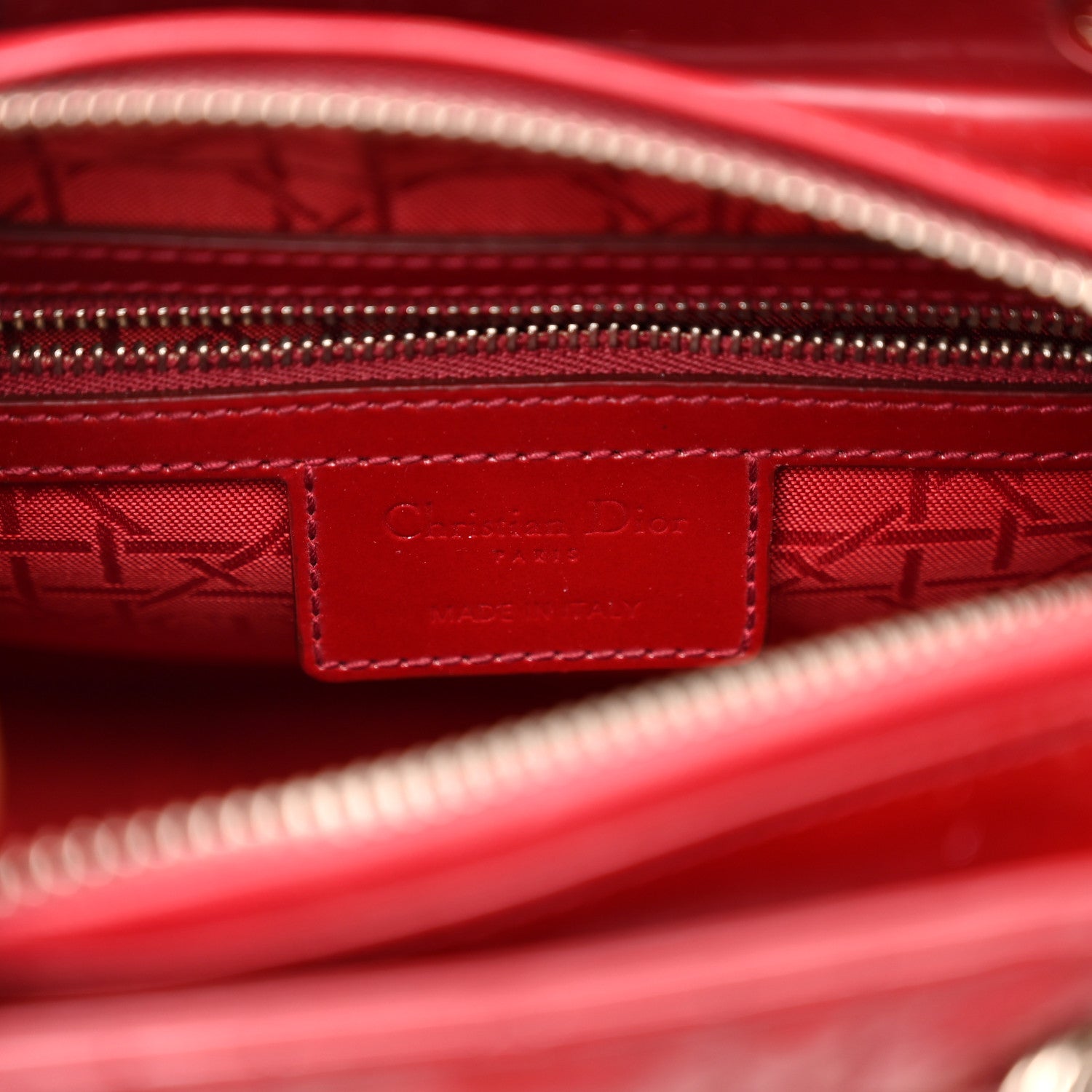 Christian Dior Patent Cannage Medium Lady Dior Red 6 of 16